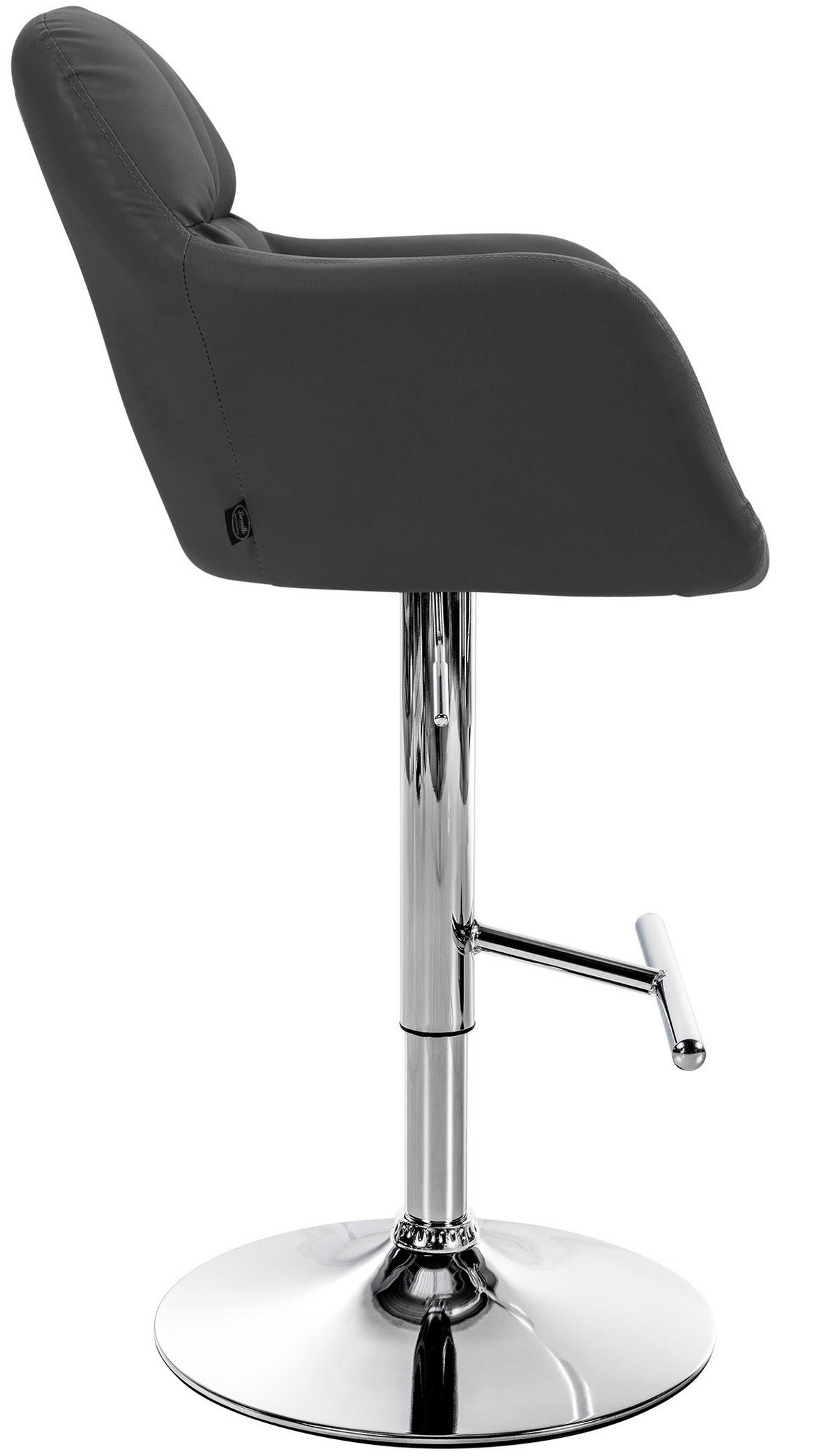 BARHOCKER Natoma Kunstleder 97-118x57x59 cm schwarz - Schwarz, Leder (57/97/59cm) - furnicato
