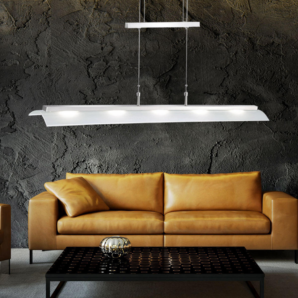 LED HÄNGELEUCHTE Stahl Silber - Silberfarben, Glas (110/14/160cm)