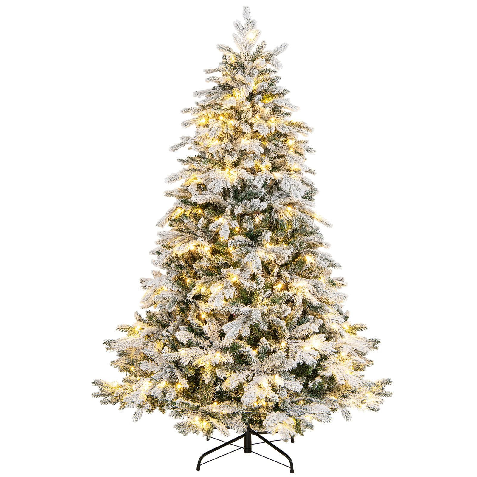 WEIHNACHTSBAUM mit 260 warmweißen LED-Lichtern 180 cm weiß - Weiß, Metall (180cm) - COSTWAY