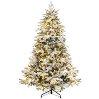 WEIHNACHTSBAUM mit 260 warmweißen LED-Lichtern 180 cm weiß - Weiß, Metall (180cm) - COSTWAY