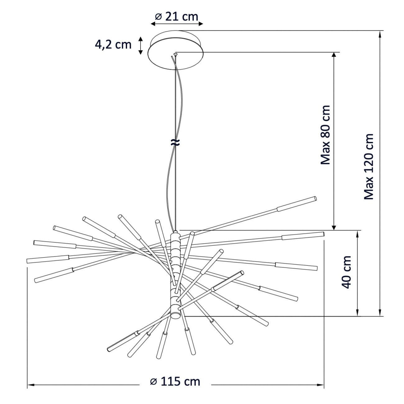 HÄNGELEUCHTE Aspen, Schwarz und gold, 40cm - Goldfarben, Metall (40/115/40cm) - KOSILUM