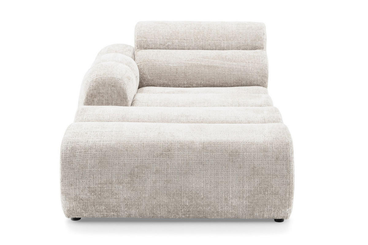 5-SITZER modulares Ecksofa VEER SET 2 Links, 379 x 175 cm, Chenille Webstoff Creme - Creme/Schwarz, Holz/Kunststoff (379/175cm) - Muffo