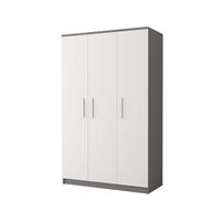 KINDERKLEIDERSCHRANK OLMO 19 120/50/192 Weiß/Grau - Weiß/Grau, Holzwerkstoff (120/192/50cm) - Deine Möbel 24