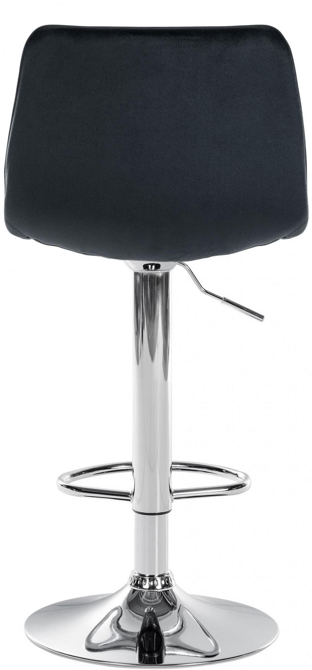 BARHOCKER Samt schwarz - Chromfarben/Schwarz, Textil/Metall (45/89/46cm) - CLP