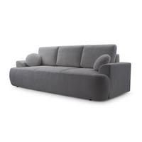 BETTSOFA FILO Grau Bucle-Stoff mit Schlaffunktion - Grau, Textil (110/94/248cm) - MASSENO
