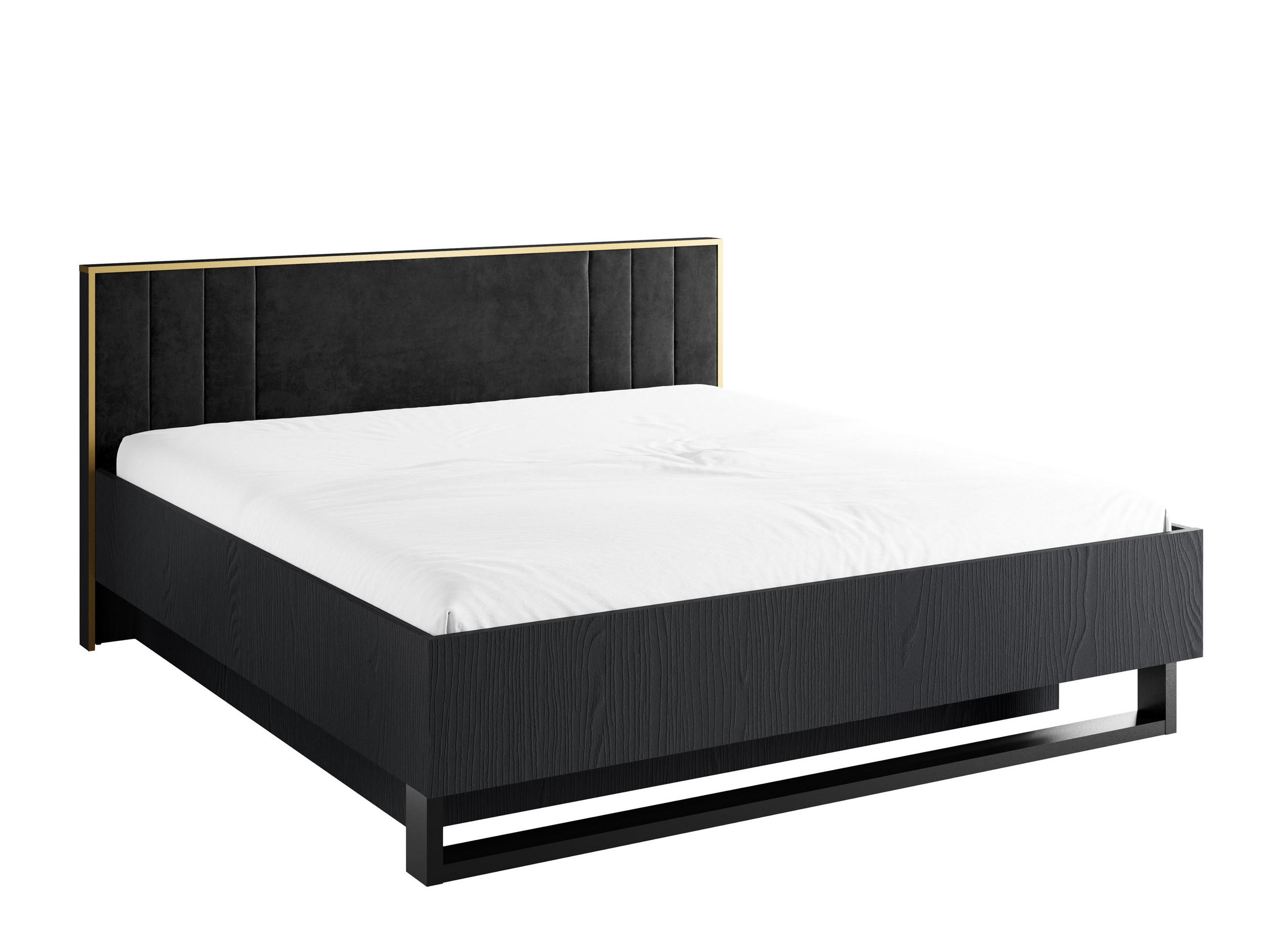 POLSTERBETT Brunelli Schwarz 189/97,3/207,4 cm – mit Bettkasten - Schwarz, Holzwerkstoff (180/200cm) - AX Living