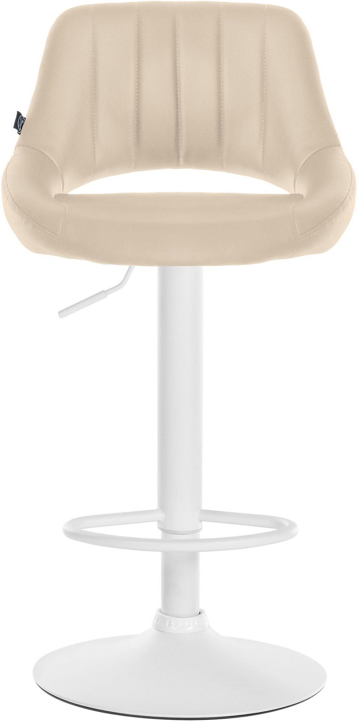 BARHOCKER Milos Kunstleder weiß creme - Naturfarben/Weiß, Kunststoff/Metall (47/106/48cm) - TPFLiving