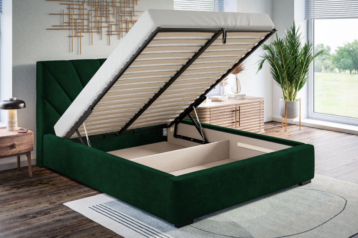 BETT Grau BEN 9 200x200 cm Mit Bettkasten Mit Metallgestell - Schwarz/Grau, Textil (200/200cm) - Sepro Meble
