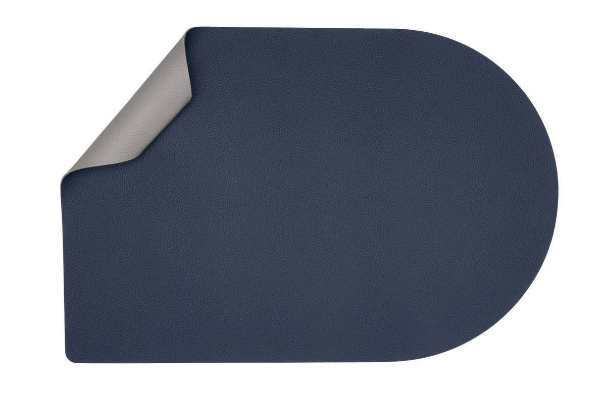TISCHSET Platzdecke - Vegan Leder - Grau / Blau - Bread - doppelseitig - 44 x 30 cm - Blau, Kunststoff (30/44cm) - Jay Hill
