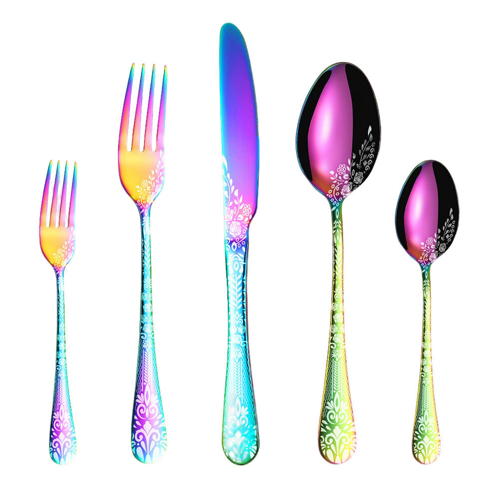 BESTECKSET 20-teilig Edelstahl - Multicolor, Metall - Kaket