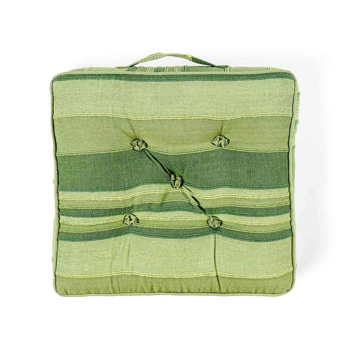 SITZKISSEN Morocco grün gestreift 40/40/8 cm - Grün, Textil (40/40/8cm) - Homescapes