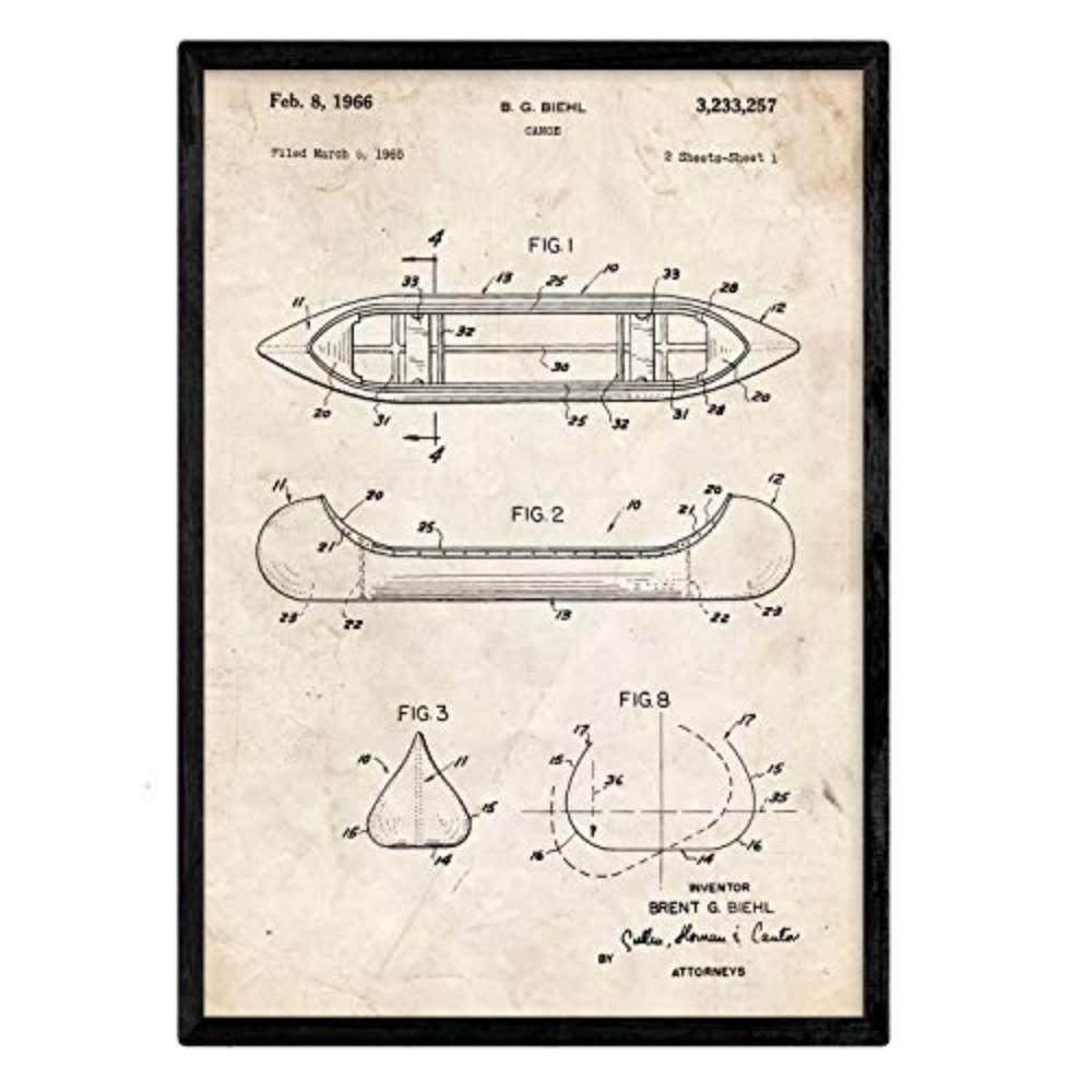 POSTER Canoa Patent 1 A3 Rahmenlos - Klar, Papier (29.7/5/42cm) - Nacnic
