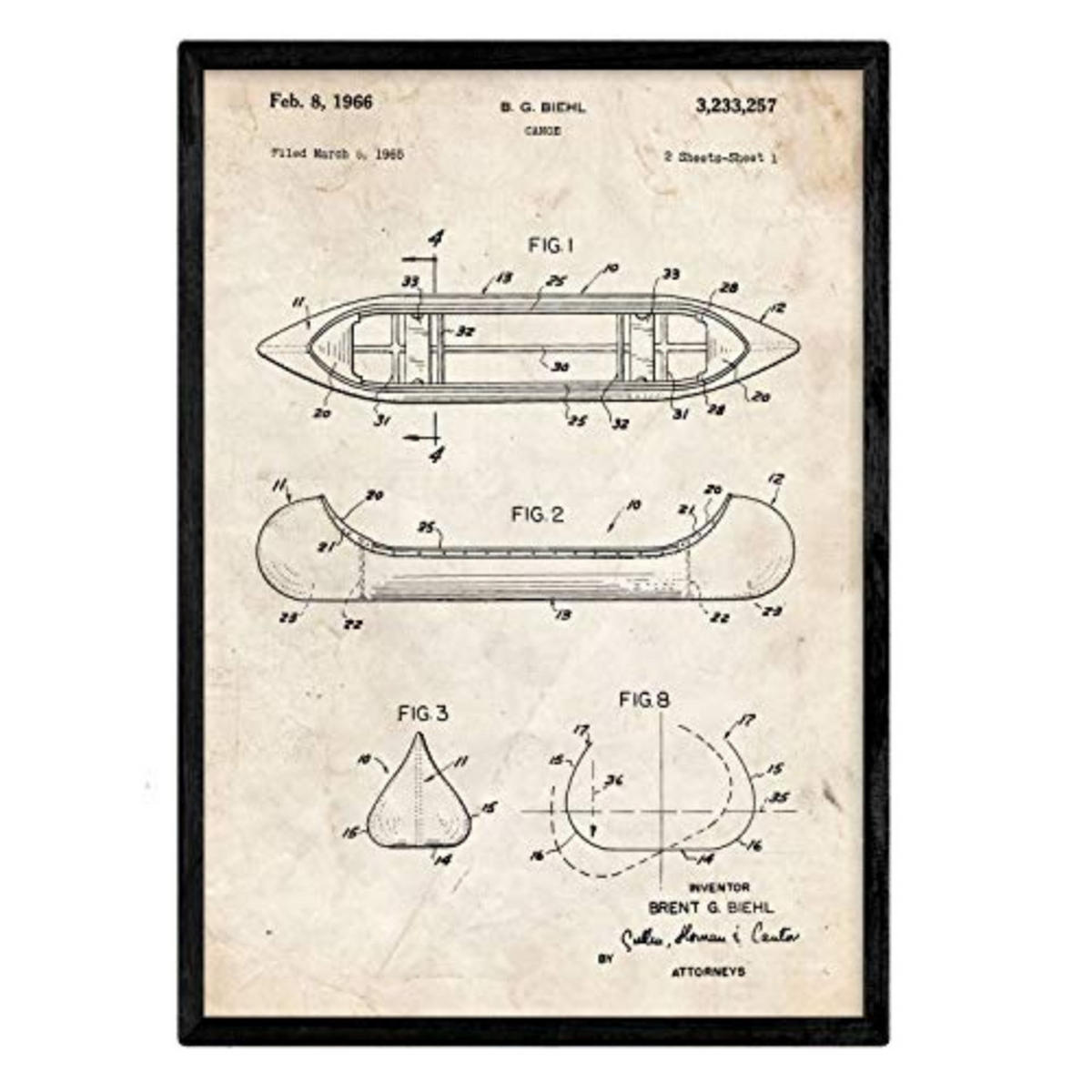 POSTER Canoa Patent 1 A3 Rahmenlos - Klar, Papier (29.7/5/42cm) - Nacnic