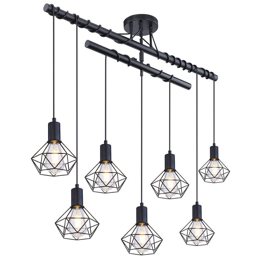 HÄNGELEUCHTE XARA I Schwarz Matt - Schwarz, Metall (100/15/100cm) - Globo Lighting