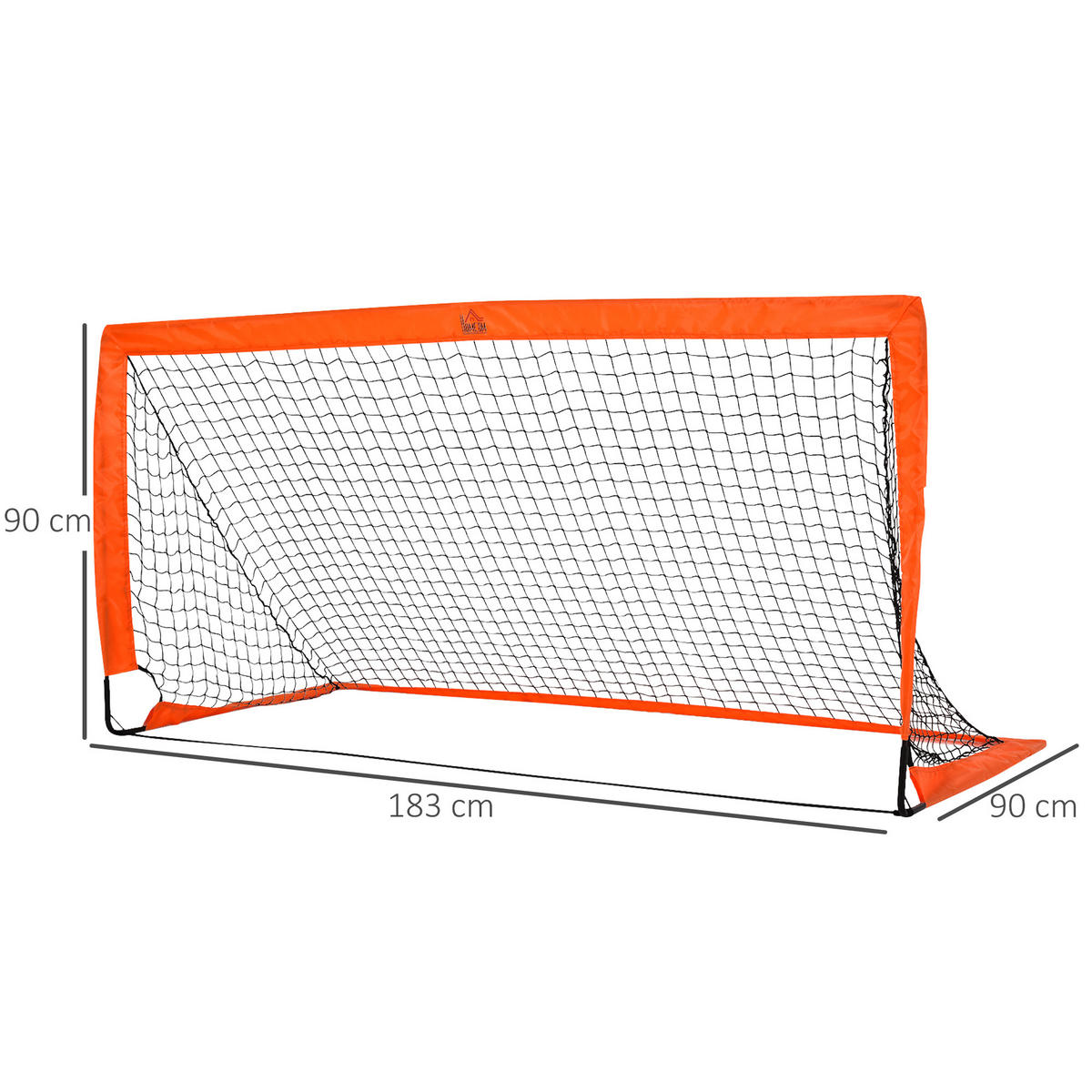 FUSSBALLTOR DE-10567 Set, 183x90x90 cm mit Tragetasche Orange - Orange, Metall (90/183cm) - ComfortXL