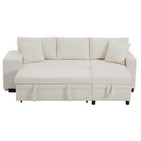 ECKSOFA 231/131.5/84 cm Beige aus Cord mit Schlaffunktion und Stauraum - Beige, Textil (131.5/231cm) - OKMYHOME