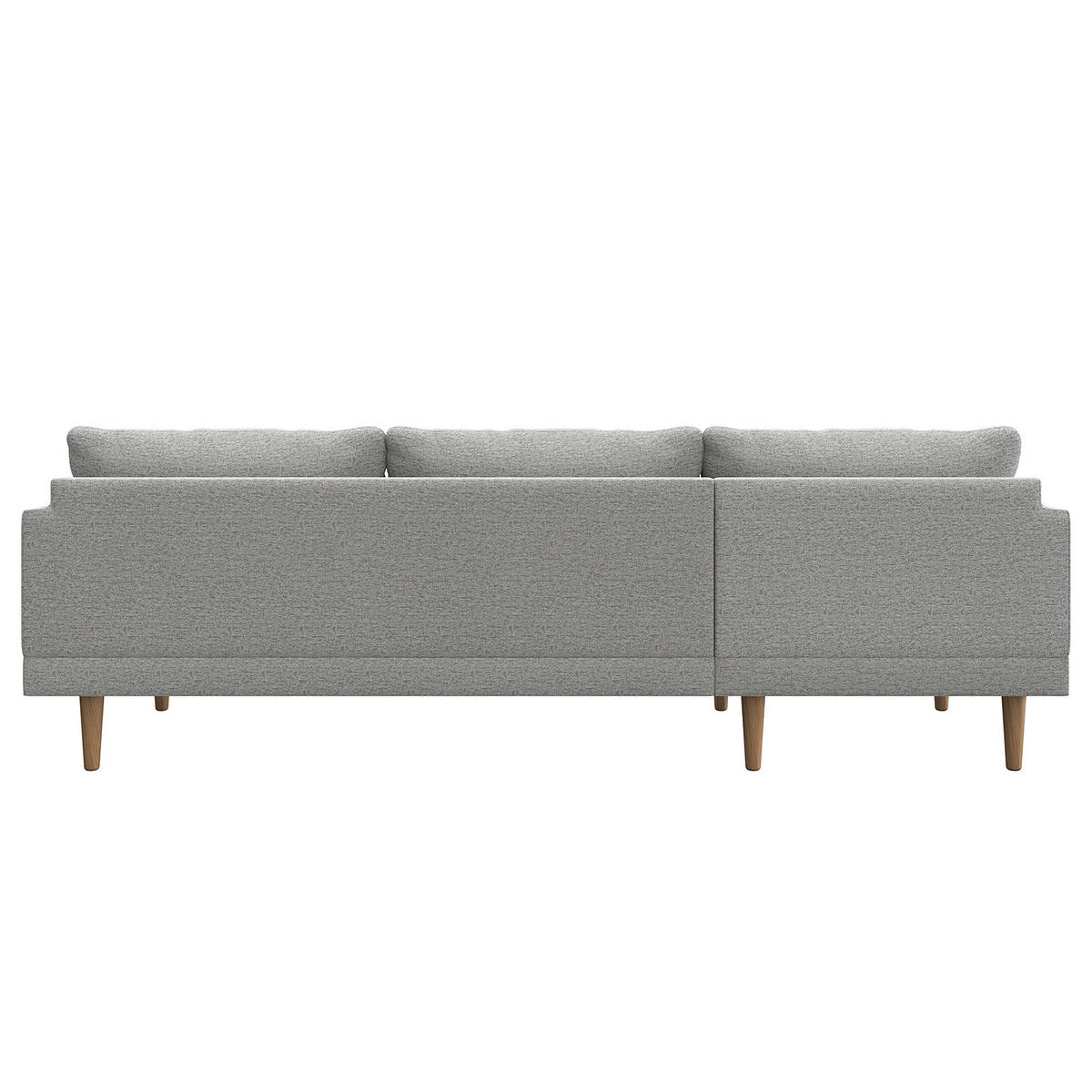 ECKSOFA mit Longchair - Webstoff - Buchefarben/Hellgrau, Buchenholz/Textil (242/150cm) - home24