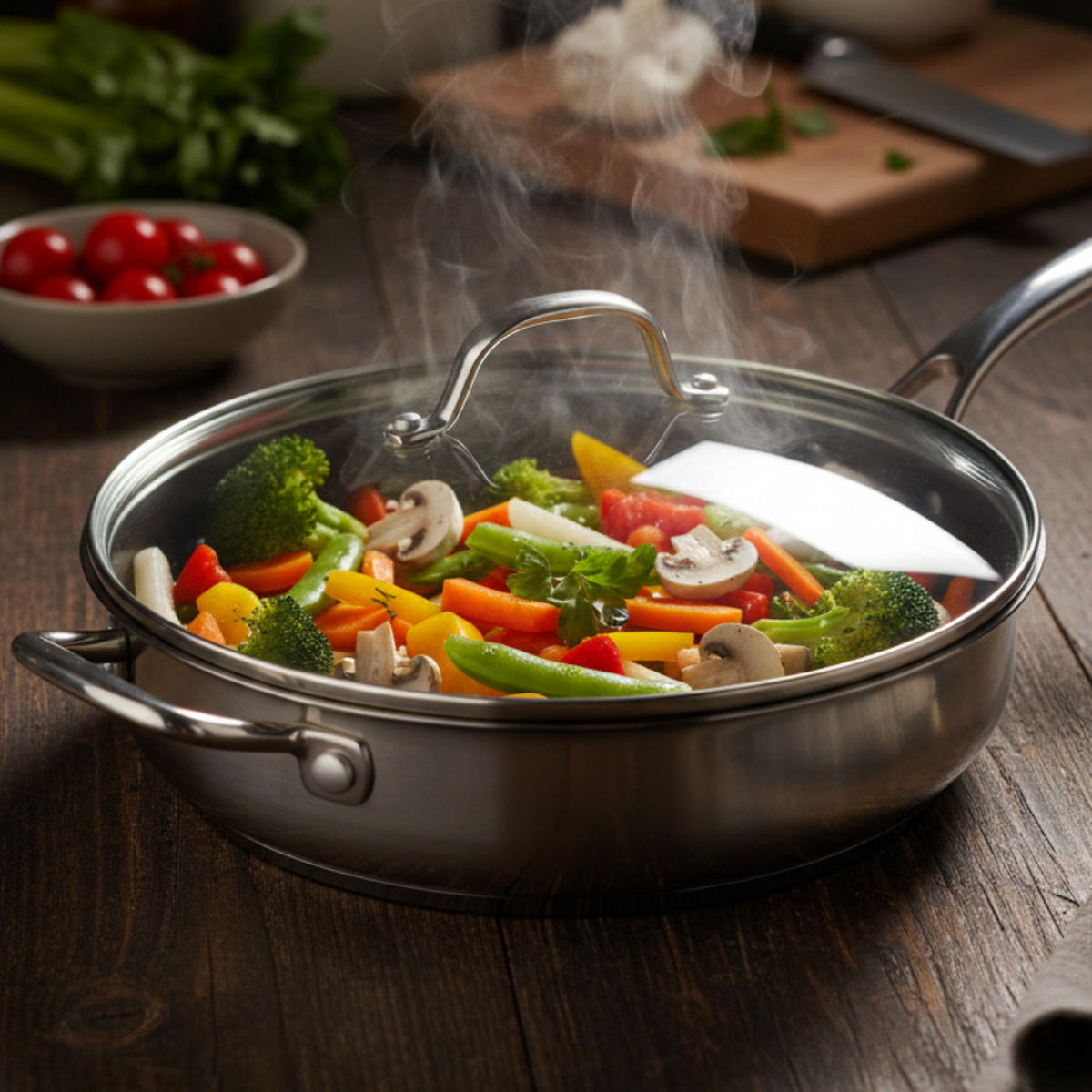 PFANNENDECKEL 28 cm Glas Transparent hitzebeständig - Transparent, Glas/Kunststoff (28cm) - Tefal