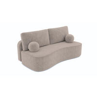 BETTSOFA SANDRO Beige Bucle-Stoff mit Schlaffunktion - Beige, Textil (101/93/207cm) - MASSENO