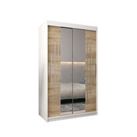 SCHWEBETÜRENSCHRANK 200/120/62 2-türig - Silberfarben/Weiß, Holz/Kunststoff (120/200/62cm) - Abiks Möbel