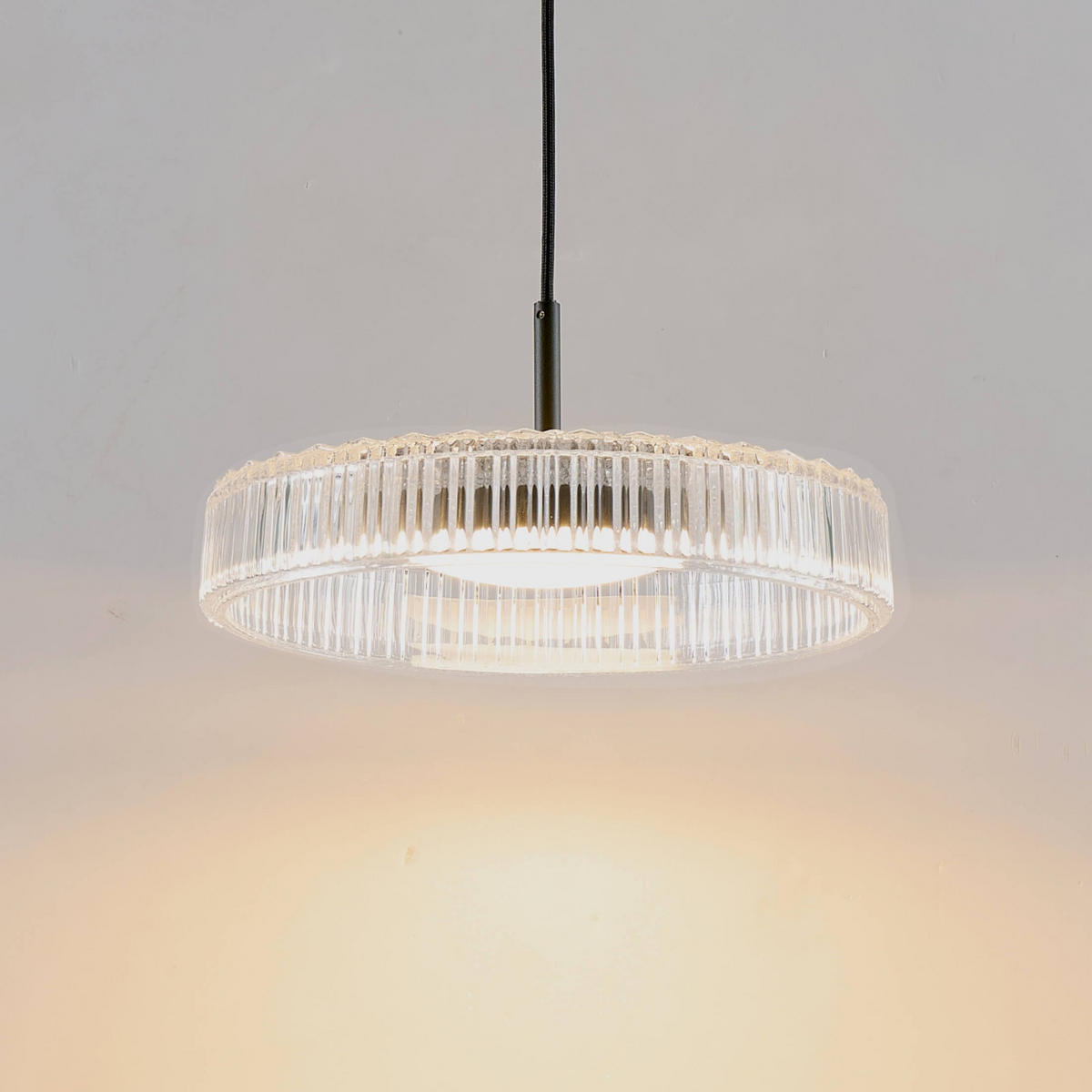 HÄNGELEUCHTE Damian, Transparent und schwarz, 14.5cm - Transparent, Glas (14/30/14.5cm) - KOSILUM