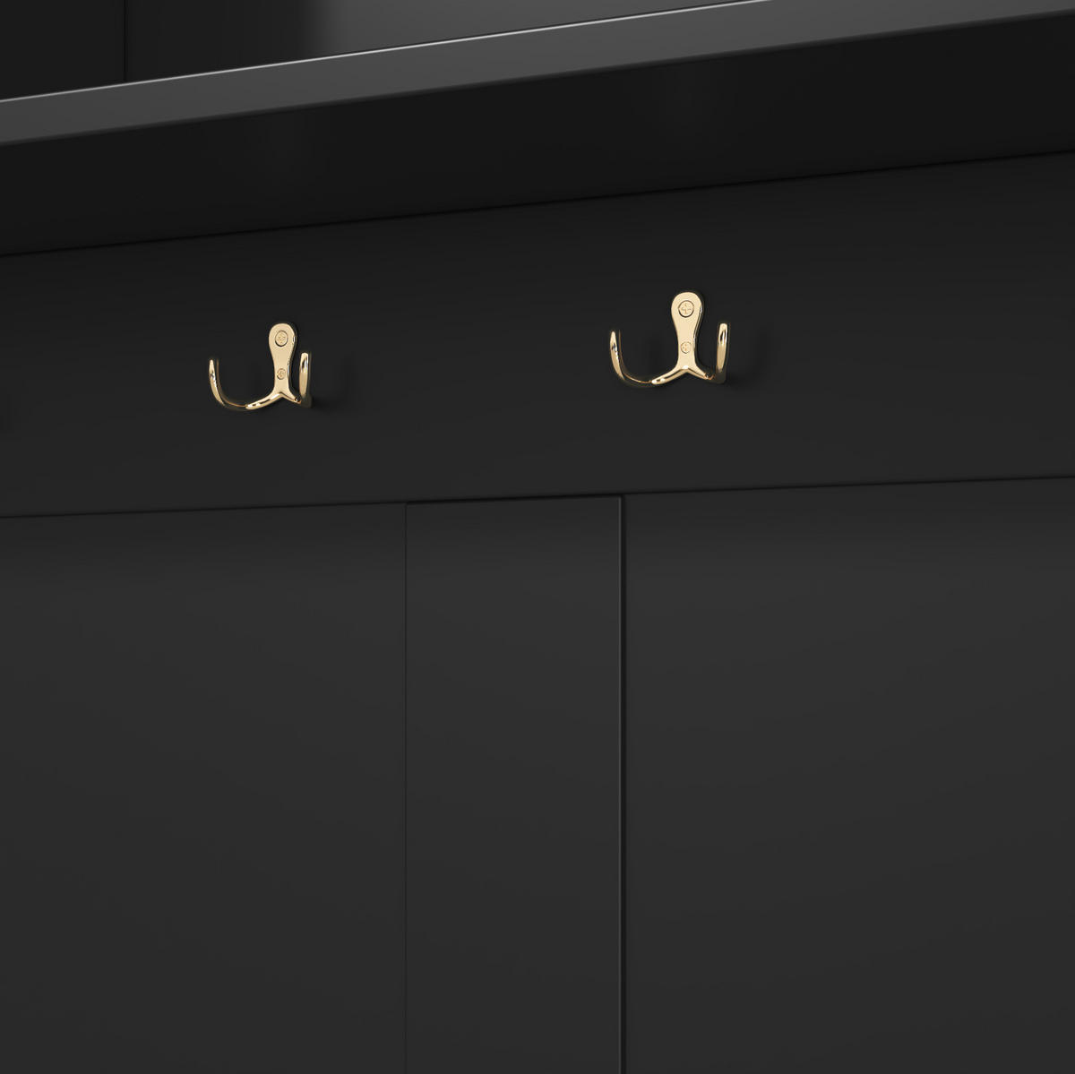 GARDEROBE 120/191/40 cm Schwarz aus Spanplatte mit Sitzbank und Schuhablage - Schwarz, Holzwerkstoff (40/191/120cm) - OKMYHOME