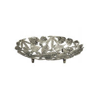 DEKOSCHALE RECANATI, Aluminium, handgefertigt, Silber, 49 x 31 x 8 cm - Silberfarben, Metall (8cm) - KADIMA DESIGN