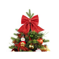 WEIHNACHTSBAUM künstlicher 60 cm mit LED-Beleuchtung, SCHNEEMANN II, mit 31 Weihnachtsbaumschmuck, Pflanztopf mit Jutesack - Rot/Goldfarben, Kunststoff/Stein (40/60cm) - LAALU