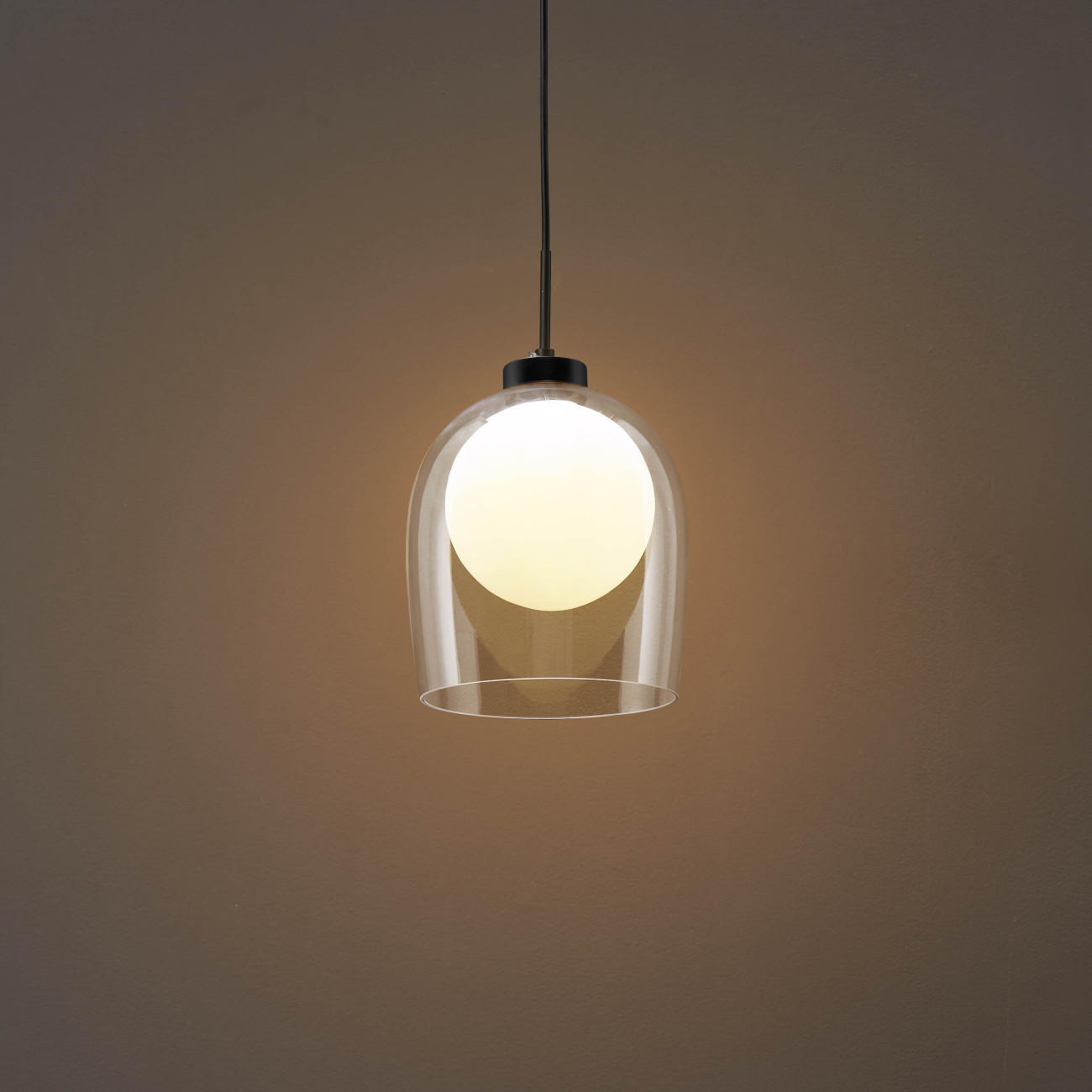 HÄNGELEUCHTE Calypso, Transparent und weiß, 29cm - Transparent, Glas (29/18/29cm) - KOSILUM