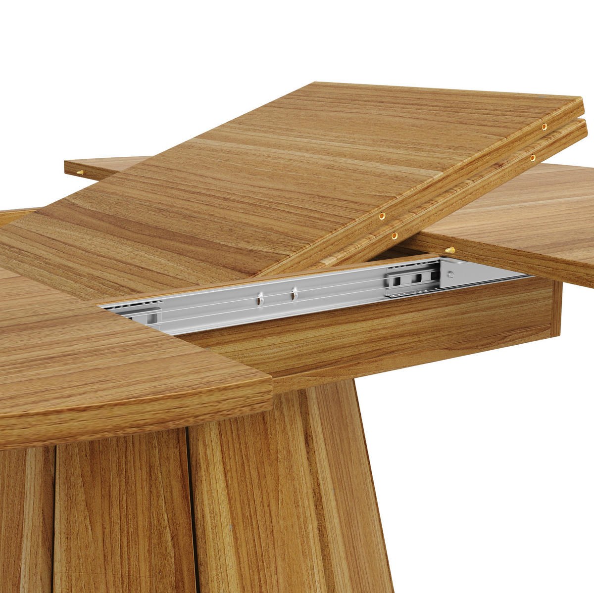 ESSTISCH 118/76,8/118 cm Braun aus MDF und Metall mit Ausziehfunktion - Braun, Holzwerkstoff (118/118/76cm) - OKMYHOME