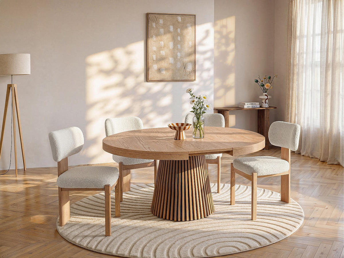 ESSTISCH - 4 Personen, 6 Personen - holz - naturfarben hell Carmiza - Naturfarben, Holz (120/160/75cm) - Vente-Unique