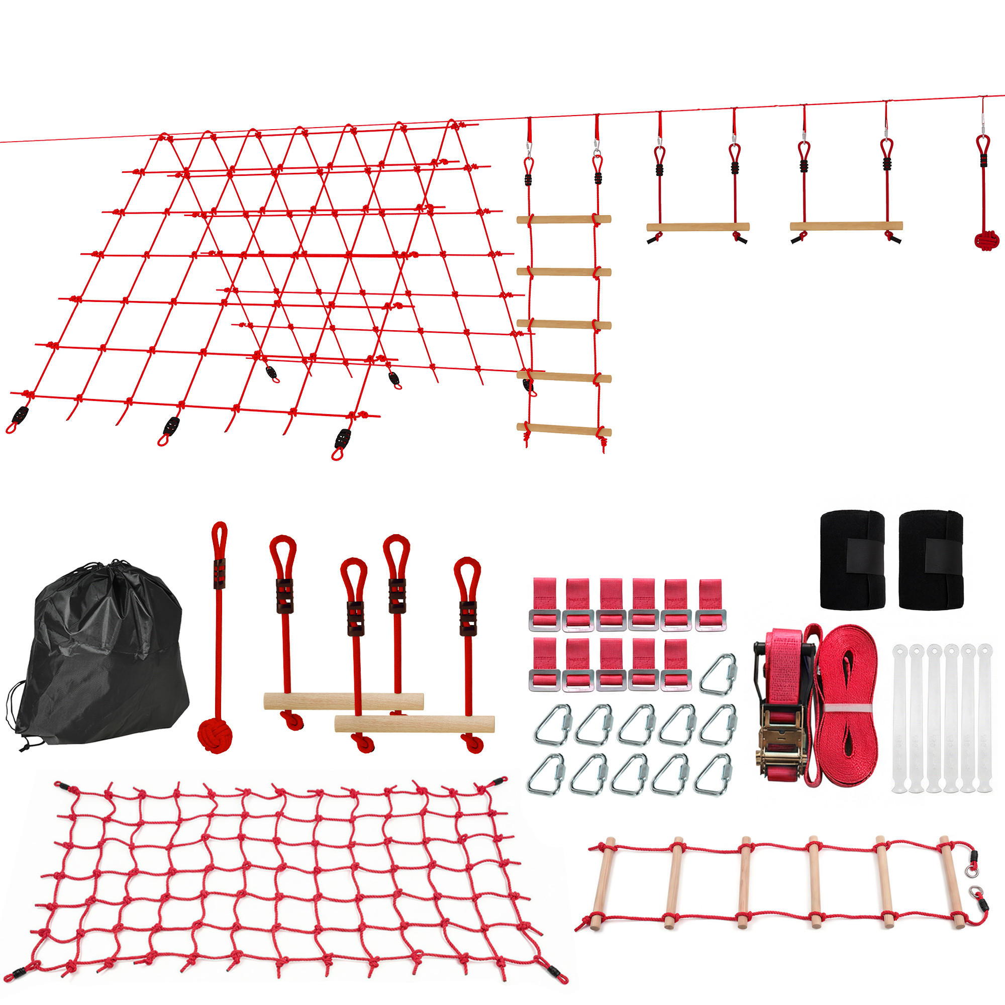 NINJA-WARRIOR Massivholz Rot - Rot, Holz (300/1000cm) - AIYAPLAY