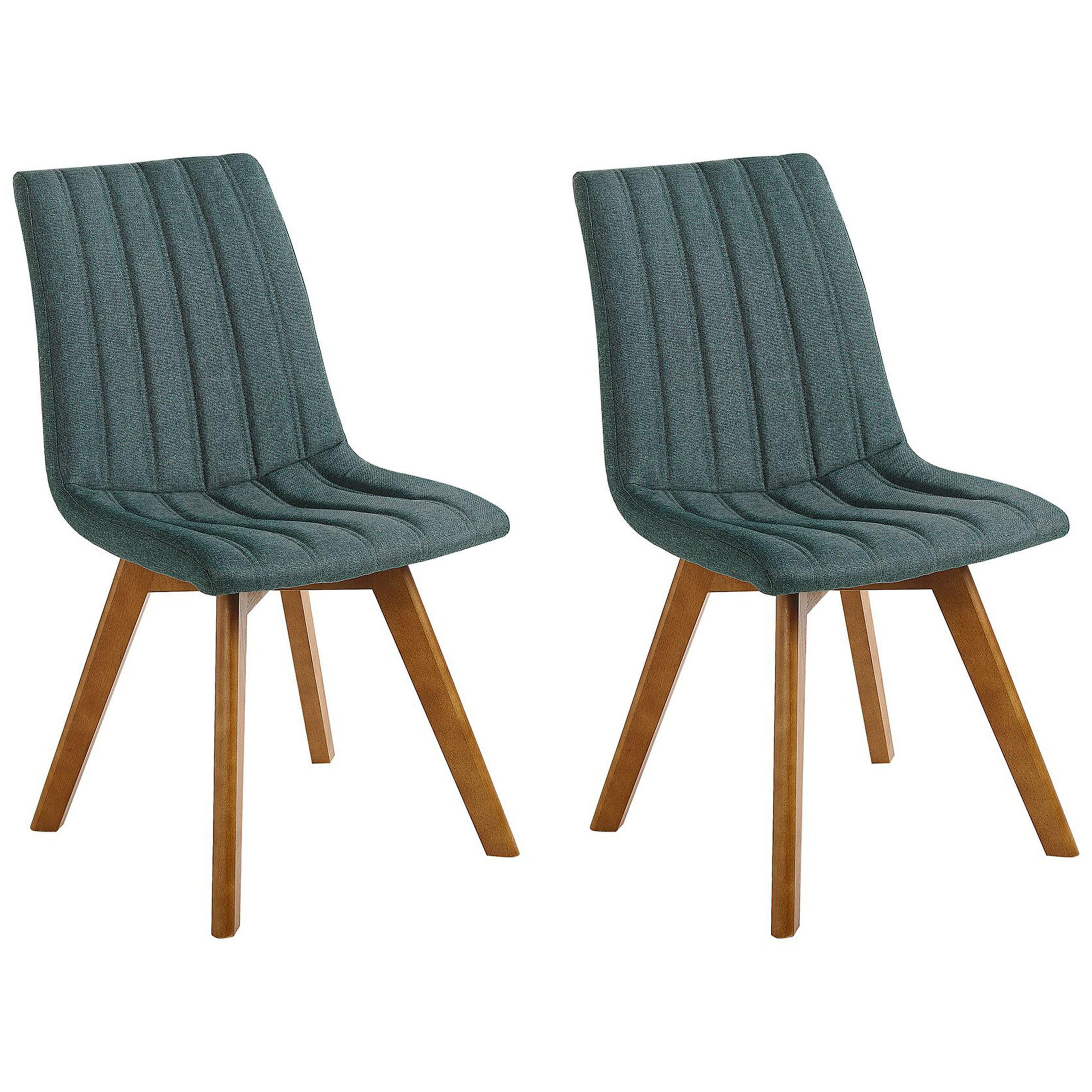 ESSZIMMERSTUHL 2er-Set Polsterbezug Grün Calgary - Grün, Holz/Textil (45/84/53cm) - Beliani