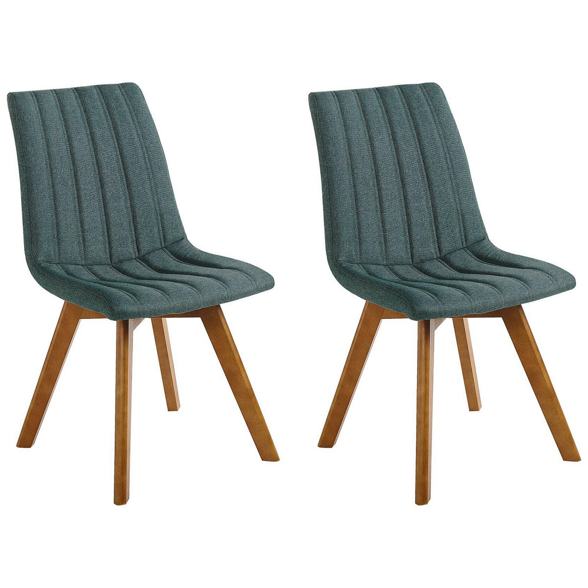 ESSZIMMERSTUHL 2er-Set Polsterbezug Grün Calgary - Grün, Holz/Textil (45/84/53cm) - Beliani