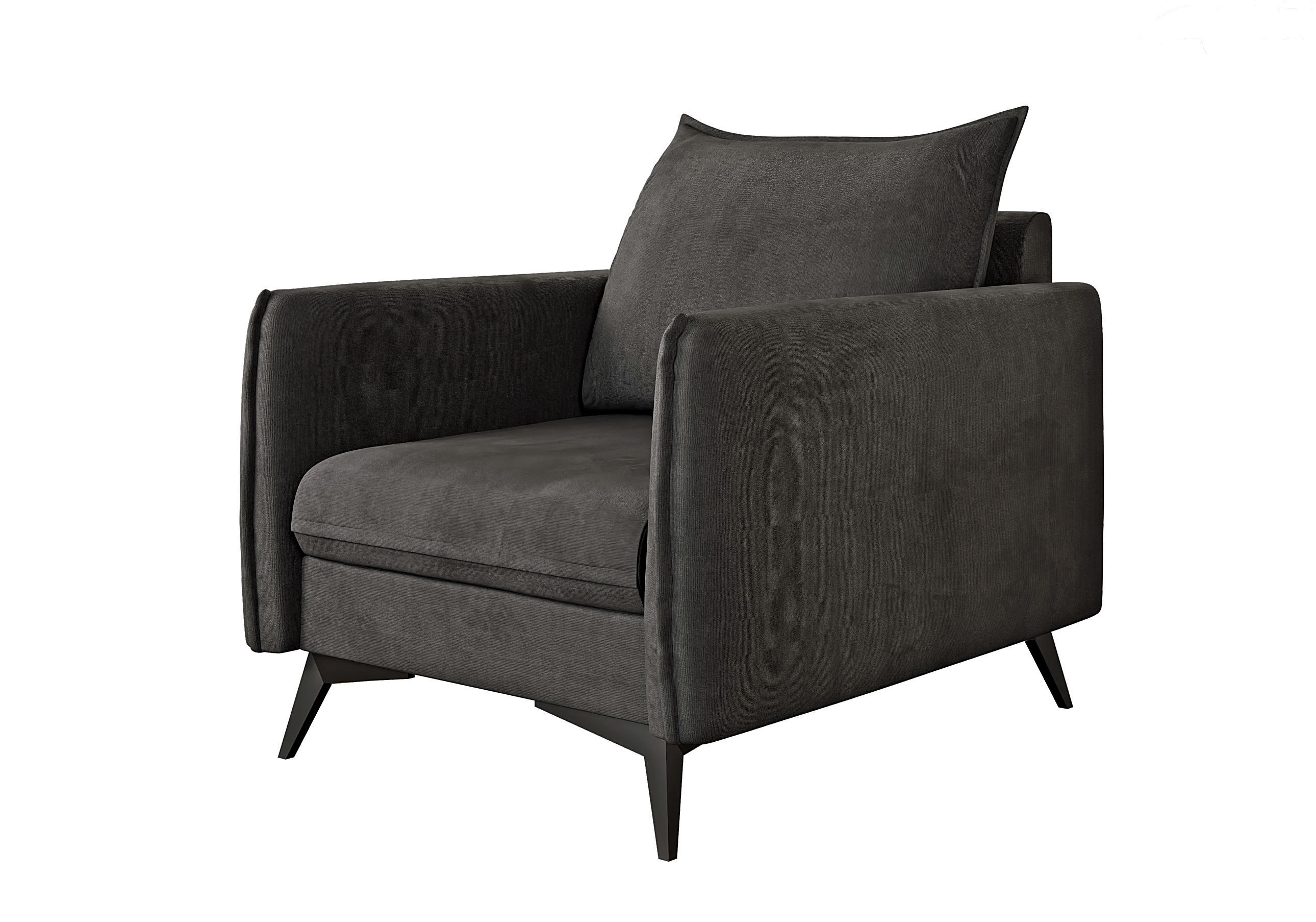 SESSEL Pulse Graphit Luxusmicrofaser - Graphitfarben/Schwarz, Holz/Textil (74/86/31cm) - S-Style Möbel