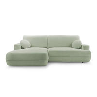 ECKCOUCH L Form Peoni Salbeigrün 267/168/87 cm mit Schlaffunktion L - Pastellgrün/Schwarz, Kunststoff/Textil (168/267cm) - AX Living