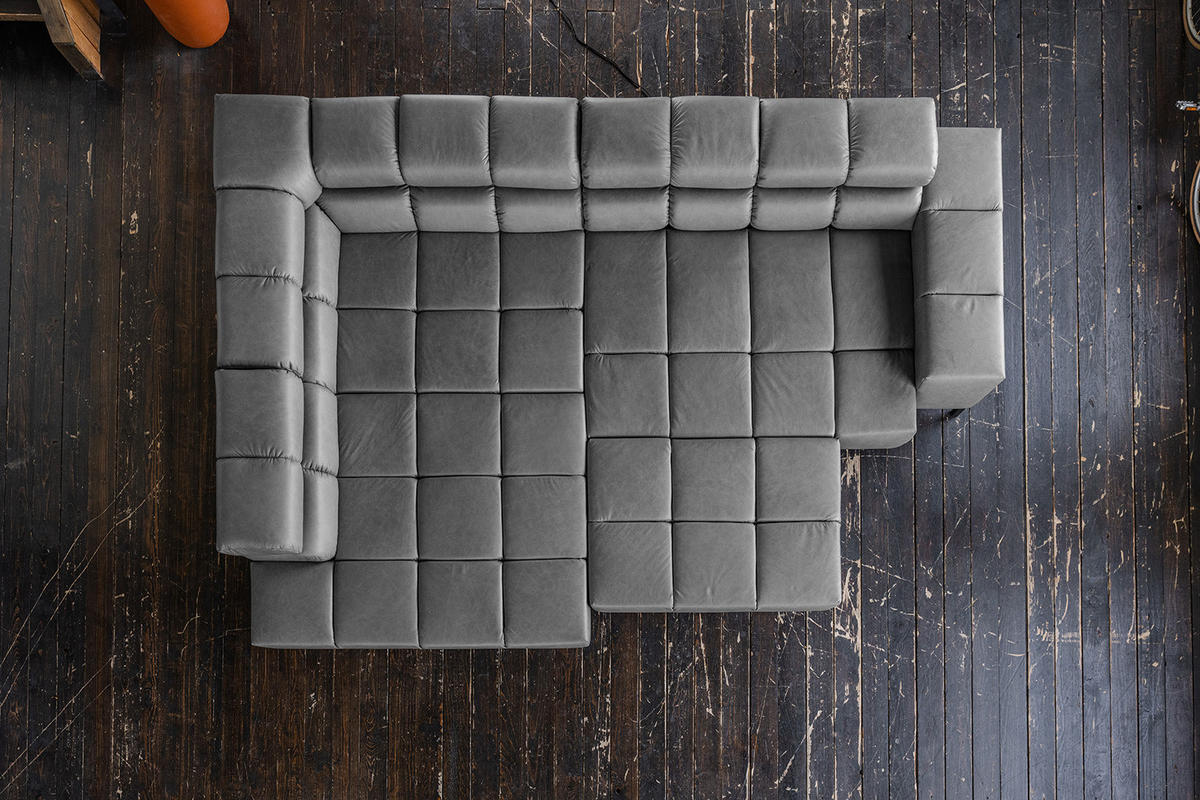 ECKSOFA NELSON Anthrazit Leder Relaxfunktion - Anthrazit/Schwarz, Leder/Metall (321/216cm) - KAWOLA