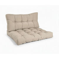 PALETTENKISSEN ECO Style Sitz 120x80x15cm Natur + Rücken (1tlg) - Beige, Textil (80/15/120cm) - Beautissu 