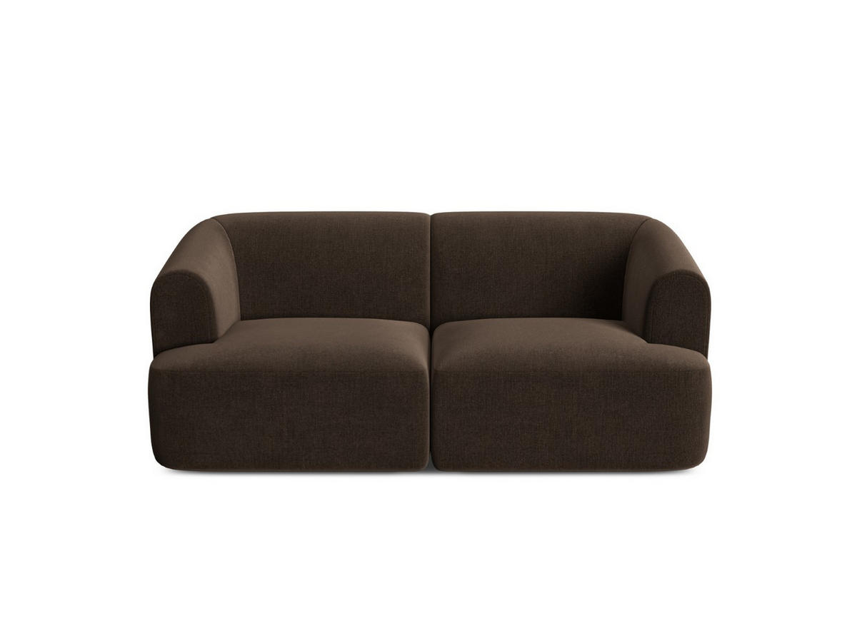 MODULARES-SOFA Campi aus Samt Schokolade 2 Sitzplätze - Dunkelbraun, Textil (90/70/180cm) - Cosmopolitan Design