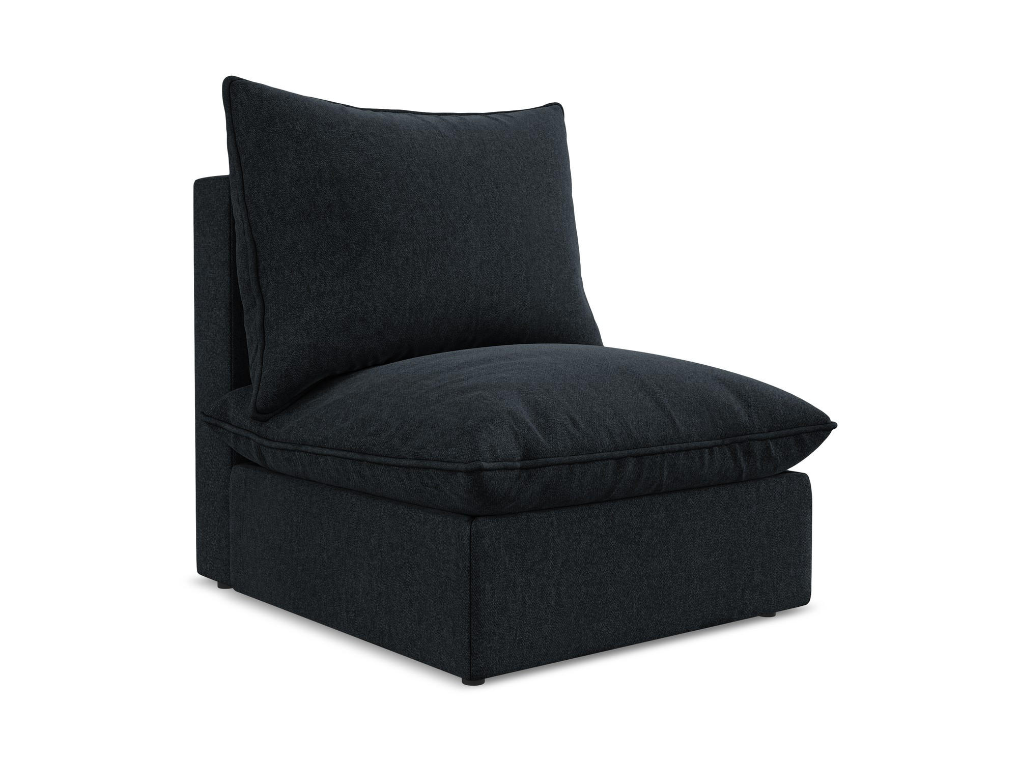 SOFAELEMENT Samt Stoff Blau - Blau/Schwarz, Holzwerkstoff/Kunststoff (75/77/90cm) - Makamii