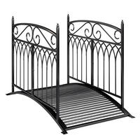 GARTENBRÜCKE Metall Schwarz - Schwarz, Metall (135.5/74/91cm) - Outsunny