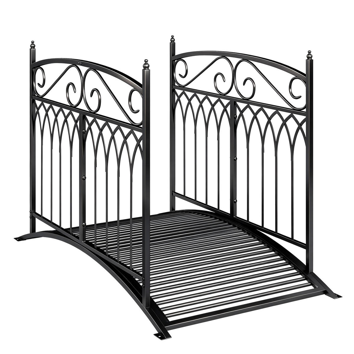 GARTENBRÜCKE Metall Schwarz - Schwarz, Metall (135.5/74/91cm) - Outsunny