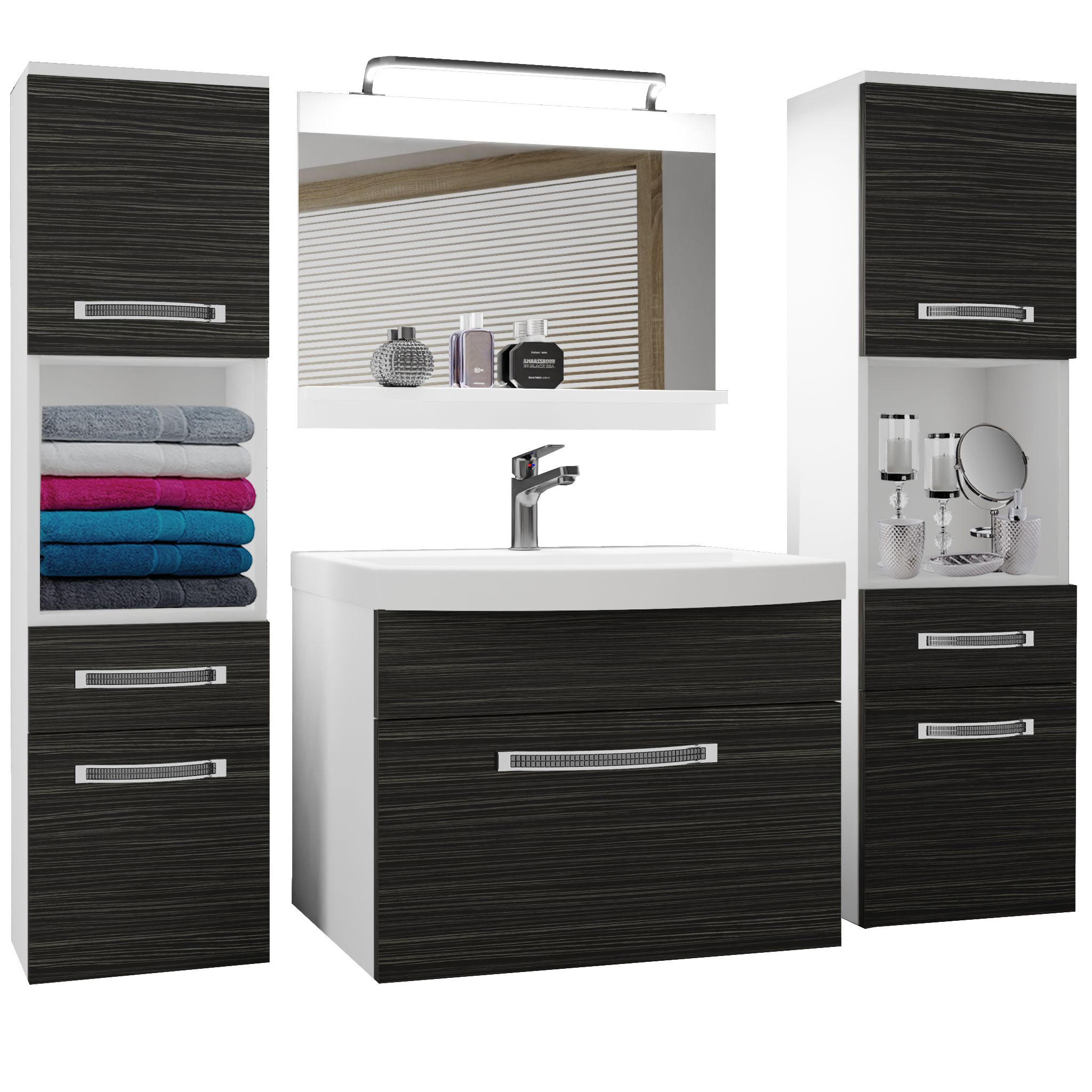 BADMÖBEL Badezimmer Königliches Ebenholz Matt - Braun, Holz (140/113/40cm) - B BELINI GROUP