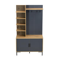 KLEIDERSCHRANK Schuhfach Regale Haken verstellbar modern - Naturfarben, Holzwerkstoff (40/190.05/100cm) - FLIEKS