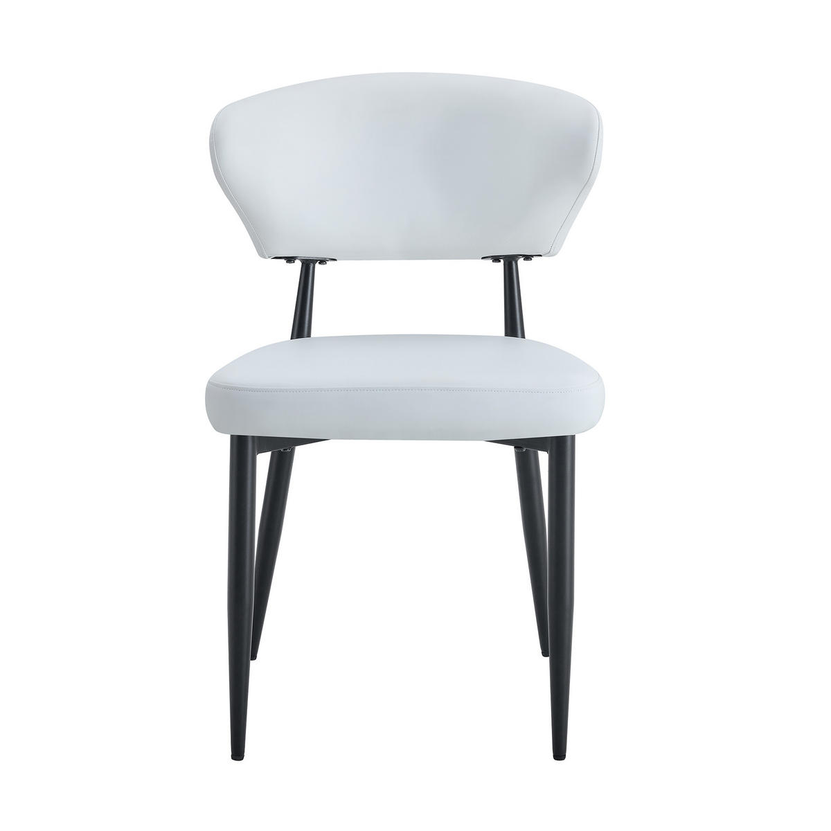 STUHL-SET DE-36505 2 Stück mit PU-Bezug und Metallbeinen Weiß - Weiß, Metall (45/80/50cm) - ComfortXL