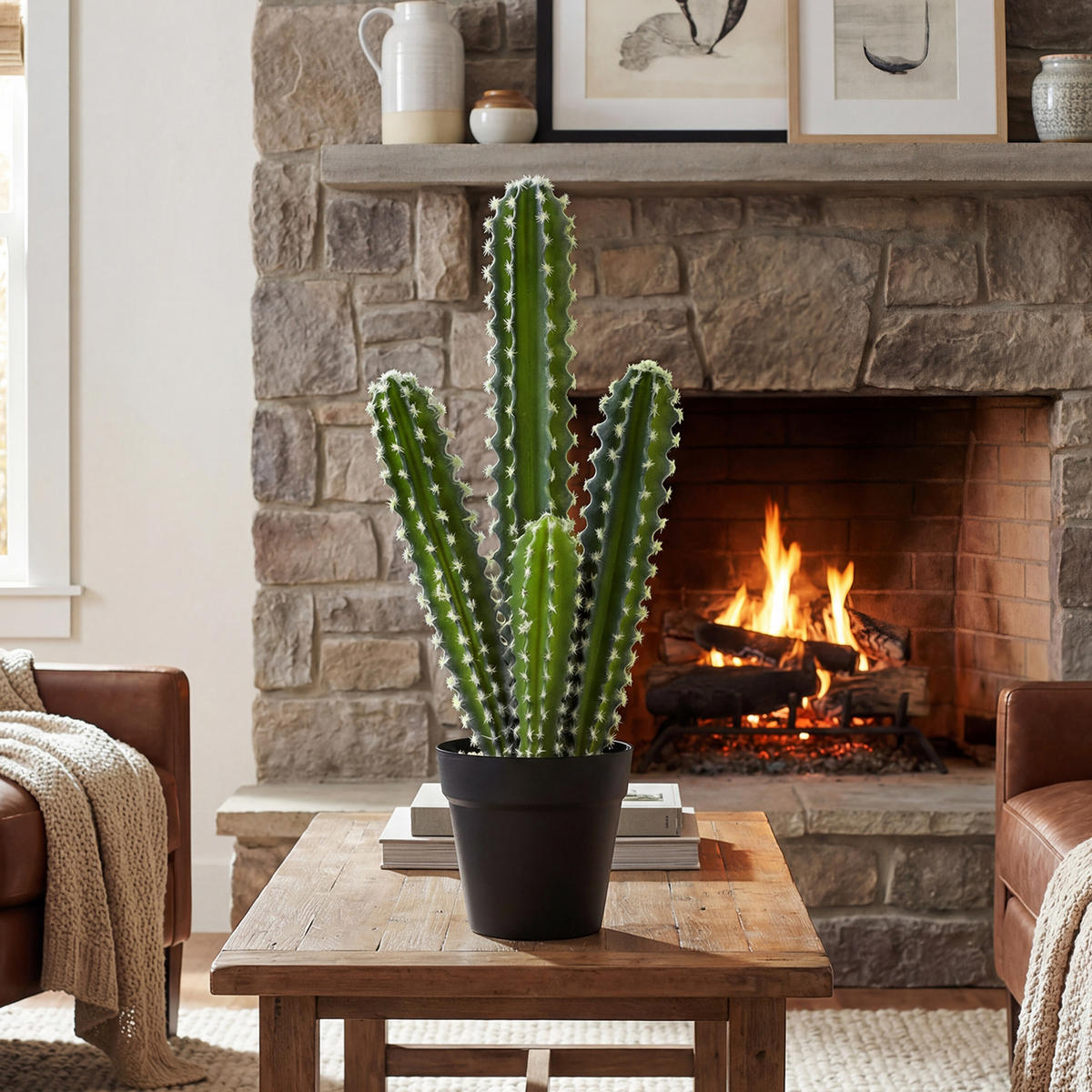 KUNSTPFLANZE Kunststoff Grün - Schwarz/Grün, Kunststoff (53cm) - HOMCOM