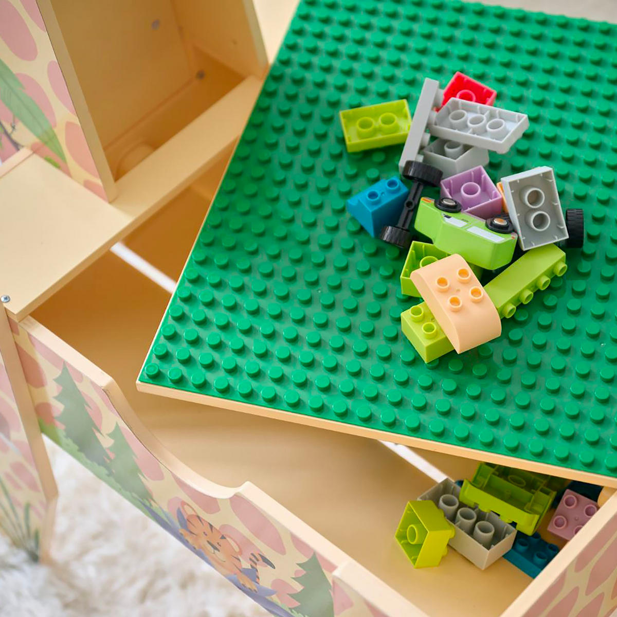 AKTIVITATSTISCH 2-in-1 Holz mit Stauraum, 71cm, Mehrfarbig - Multicolor, Holzwerkstoff (41/65cm) - Teamson Kids