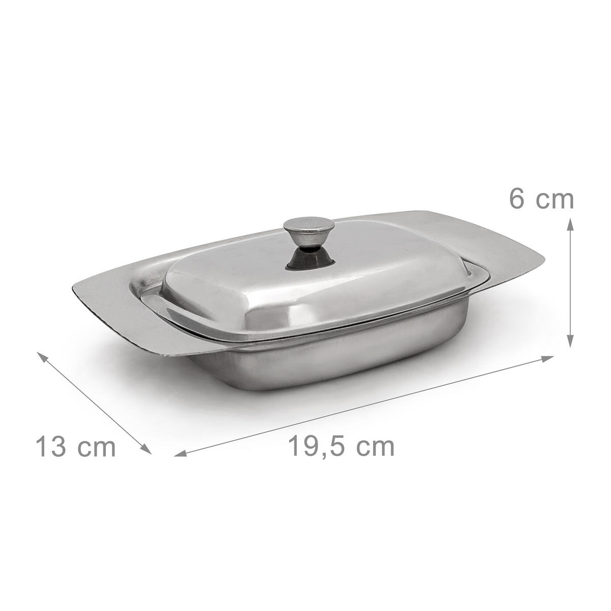 MISKA na maslo - strieborná, kov (19.5/6/13cm) - Relaxdays