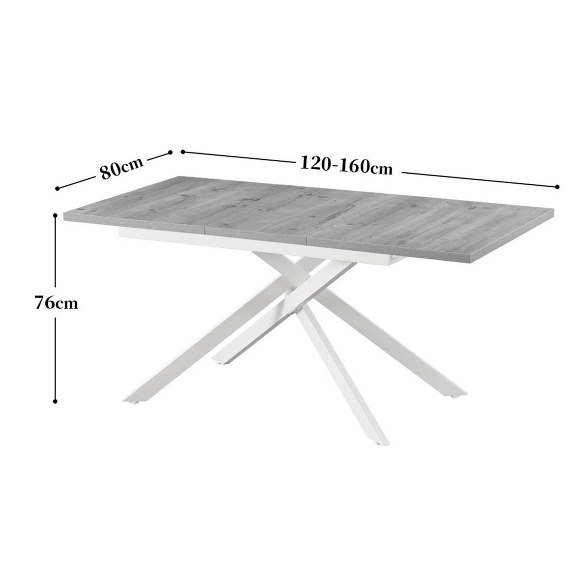 ESSTISCH BEA 120-160/80/76 cm Eiche - Eichefarben, Holz (80/120/76cm) - B&D Home