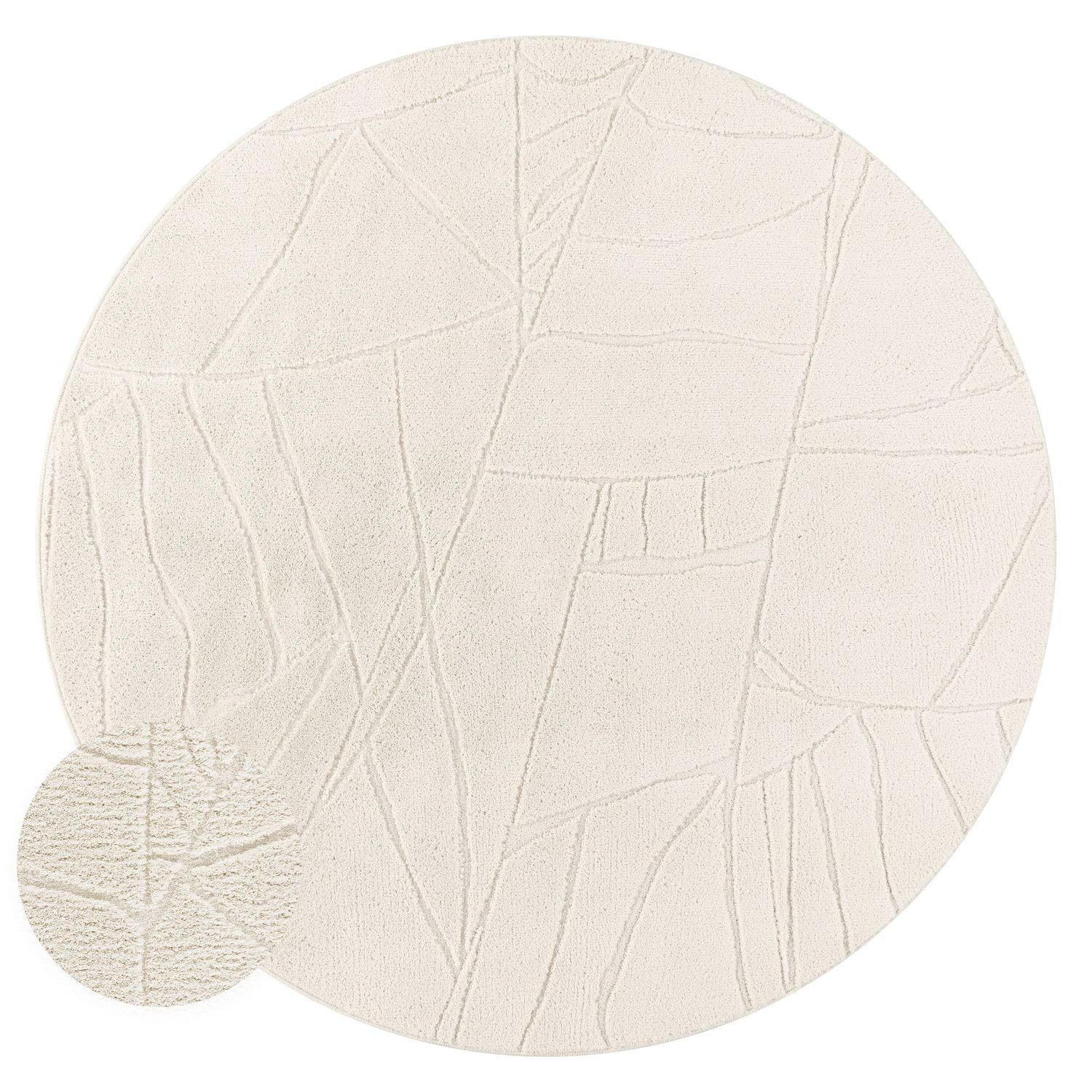 HOCHFLORTEPPICH Creme Ø 160 cm - Creme, Kunststoff (160/160cm) - TT Home